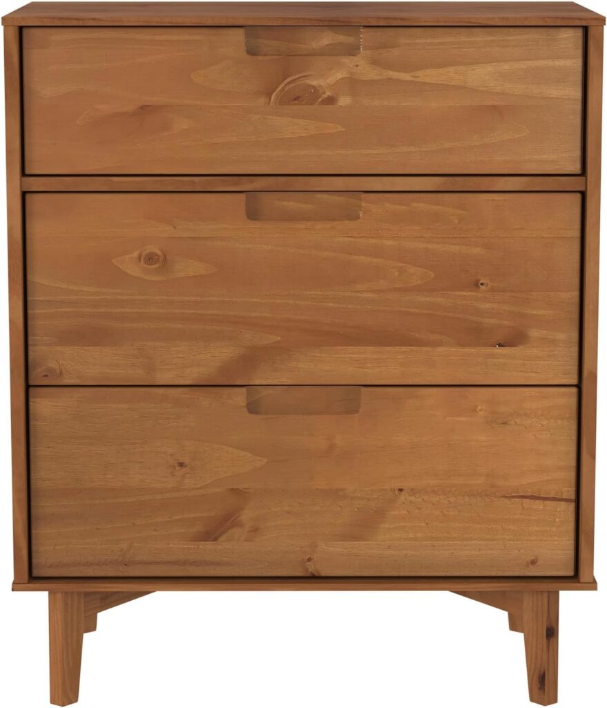 3 Drawer Mid Century Modern Wood Dresser